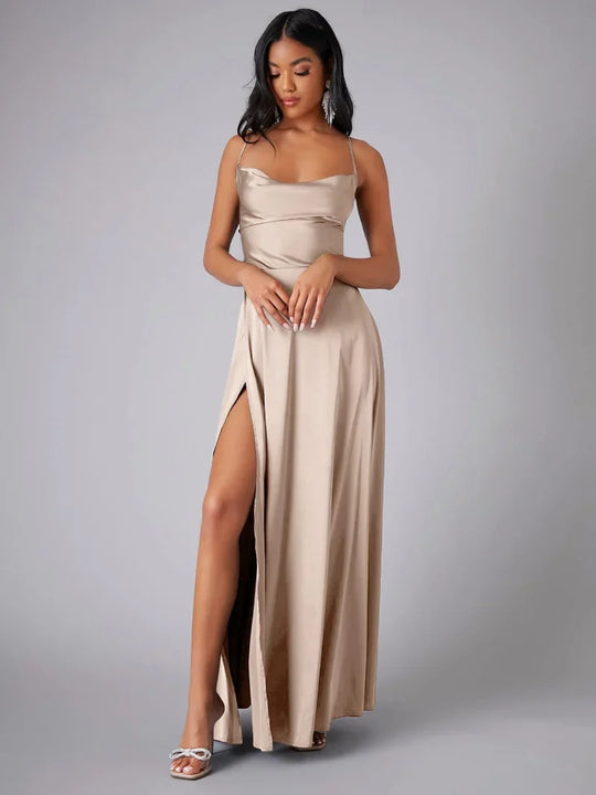 Elegant long backless dress for women