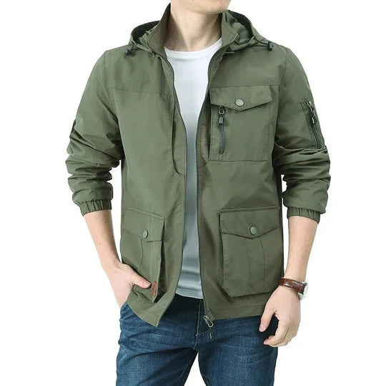 Breathable men's summer jacket in cargo style