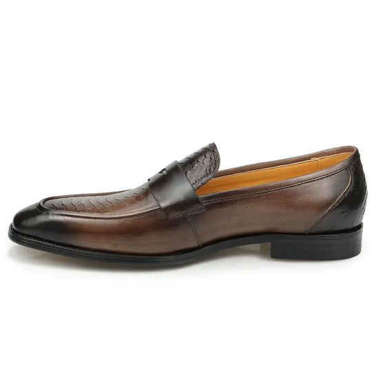 Exquisite Print Leder Loafers