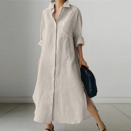 Long Sleeve Linen Dress for Women