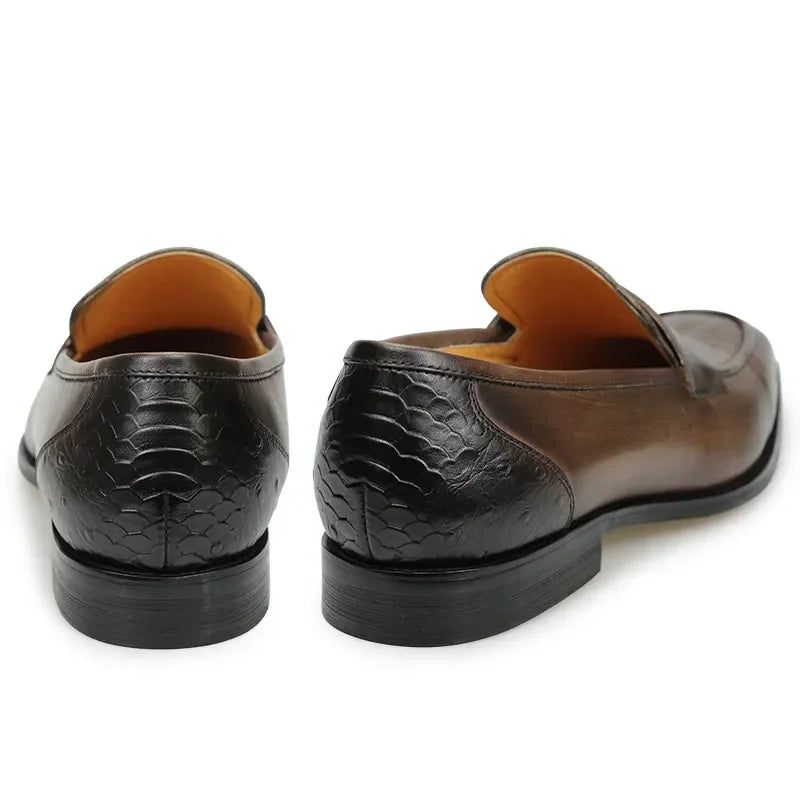 Exquisite Print Leder Loafers