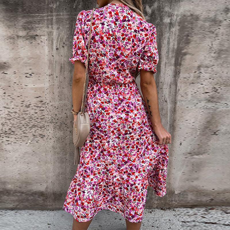 Long dress with floral print