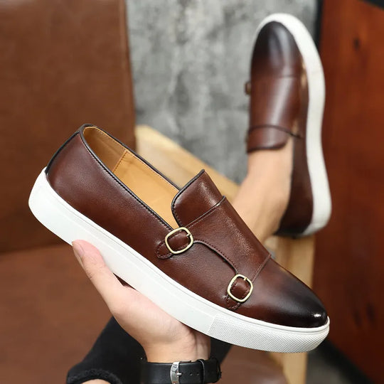 leather shoe with buckle