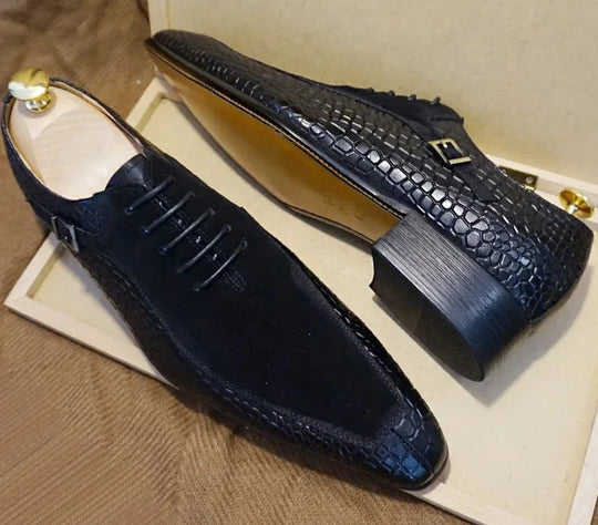 Crocodile Prints Leather Shoes for Men 