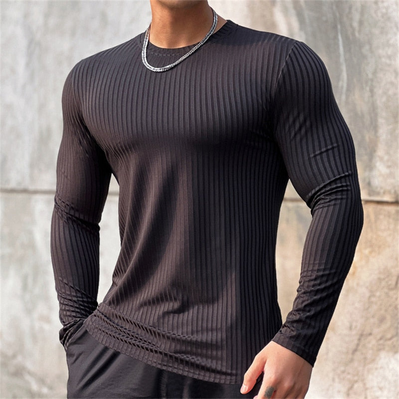 Thin striped sweater for men