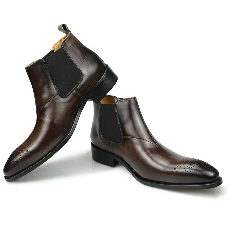 genuine leather ankle boots for men 