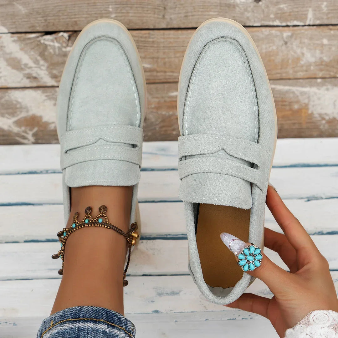 Flat suede loafers for women 