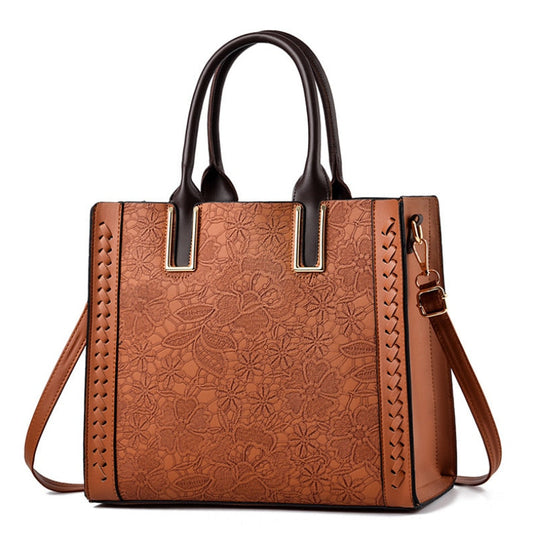 Floral Leather Handbag for Women