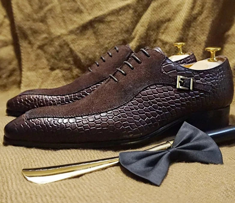 Crocodile Prints Leather Shoes for Men 