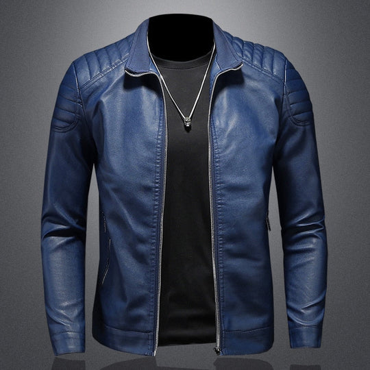 faux leather motorcycle jacket for men