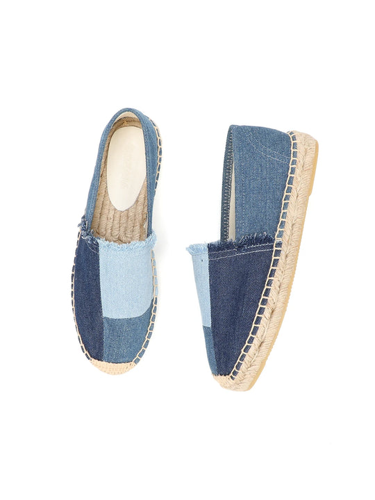 Espadrilles aus Denim-Patchwork