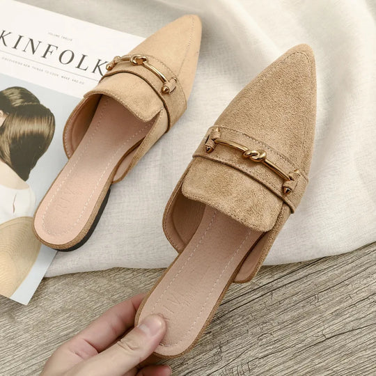 Flat autumn mules for women 