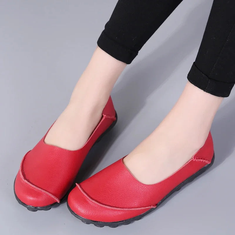 Echtes Leder Damen Casual Loafers