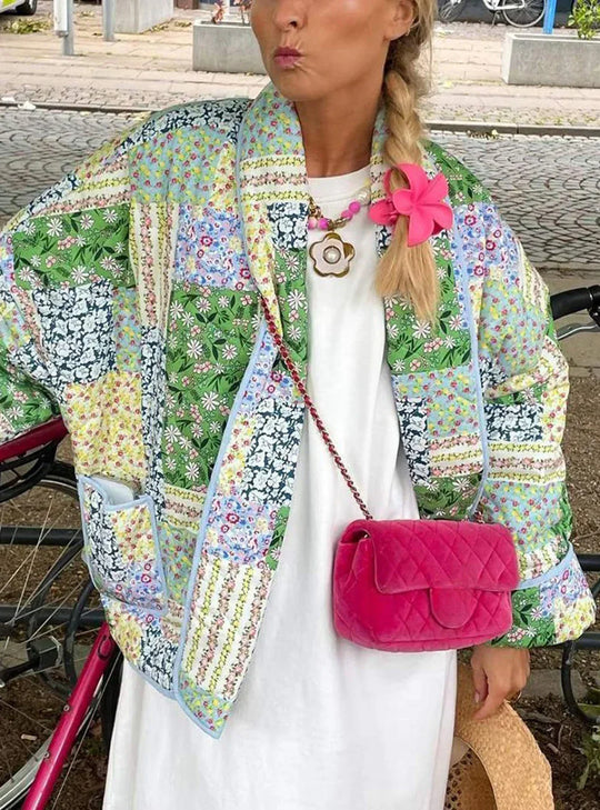 Puffer-Strickjacke mit offener Vorderseite