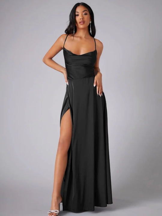 Elegant long backless dress for women