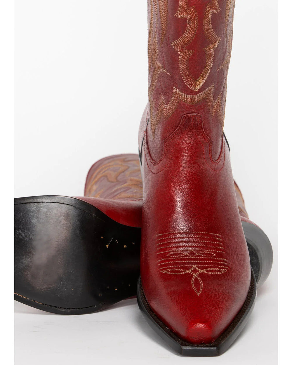 Western Retro Leather Cowboy Boots 