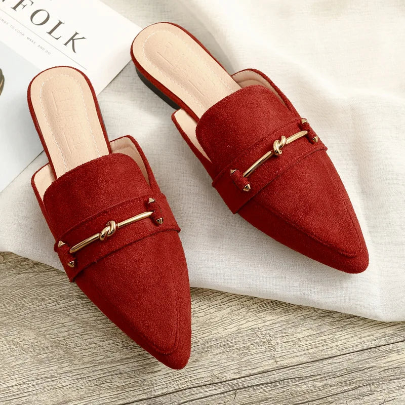 Flat autumn mules for women 