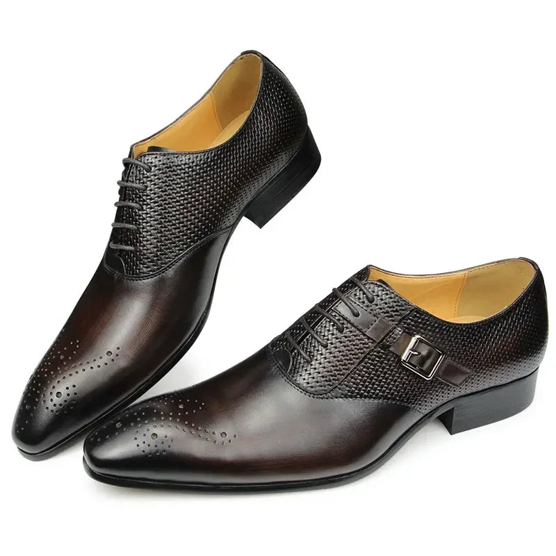 Men's Casual Oxford Business Leather Dress Shoes 