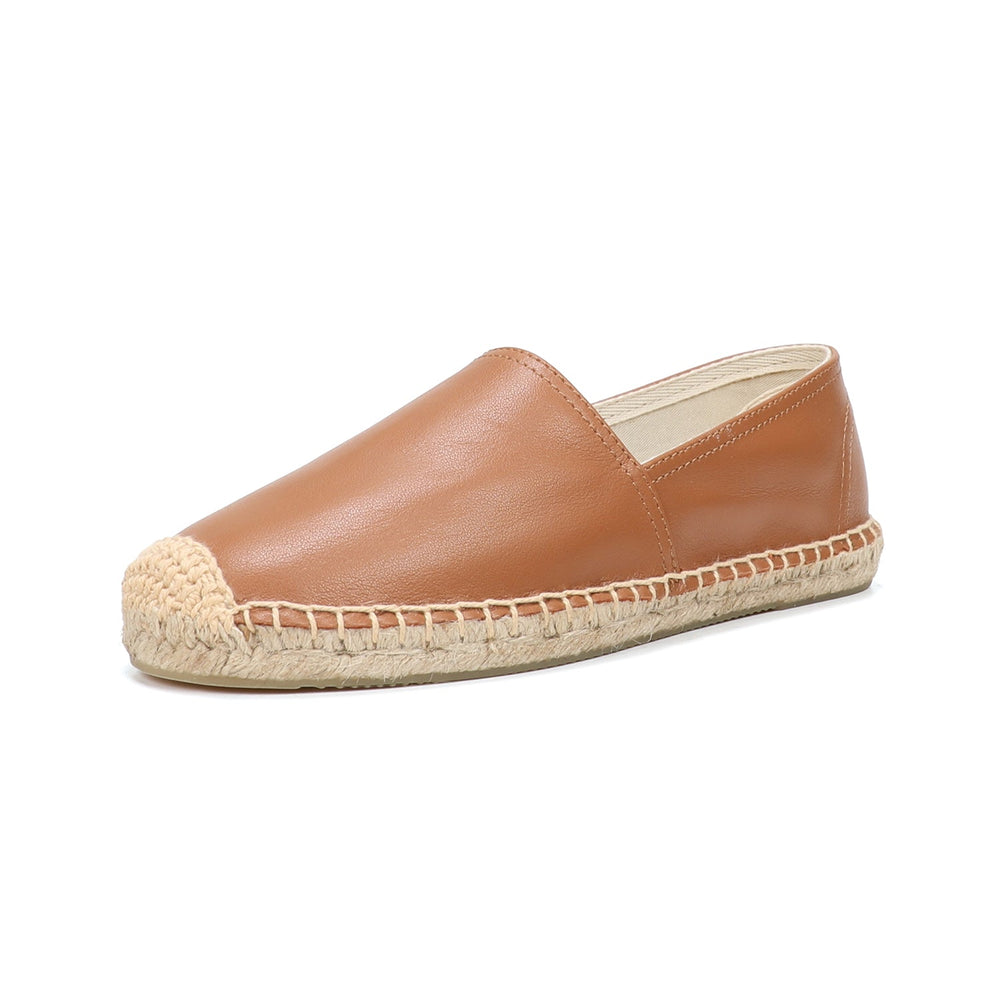 Flache Ballett-Espadrilles aus Rindsleder