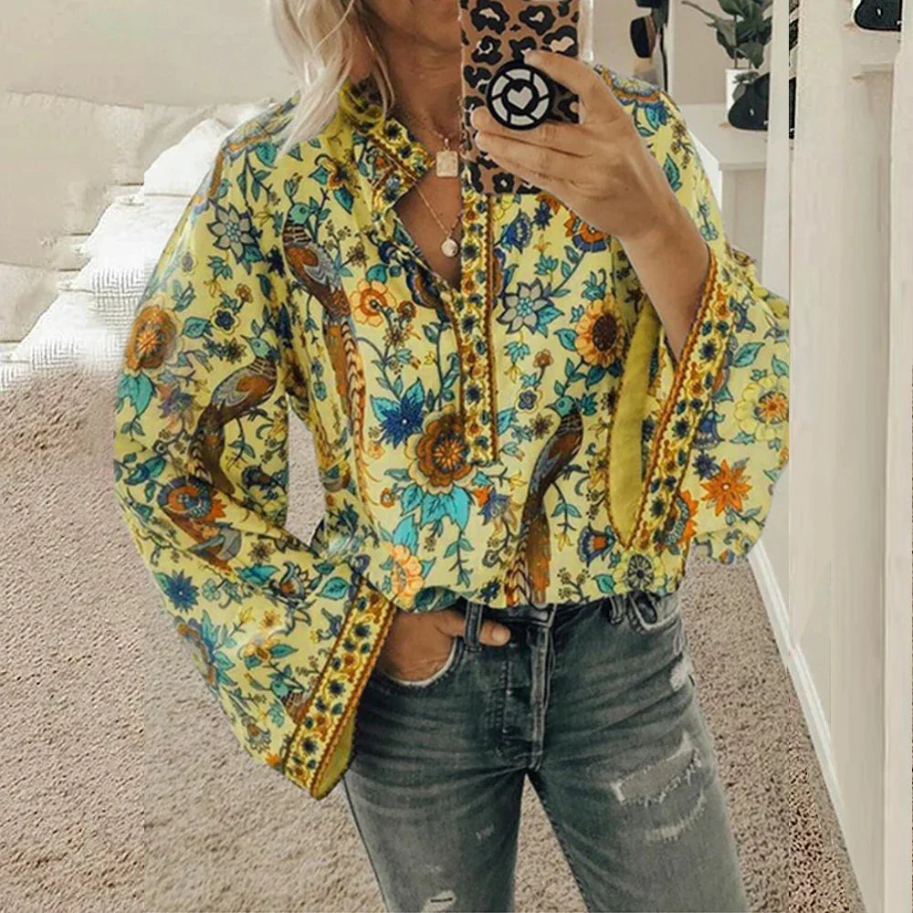 Boho long sleeve blouse for women