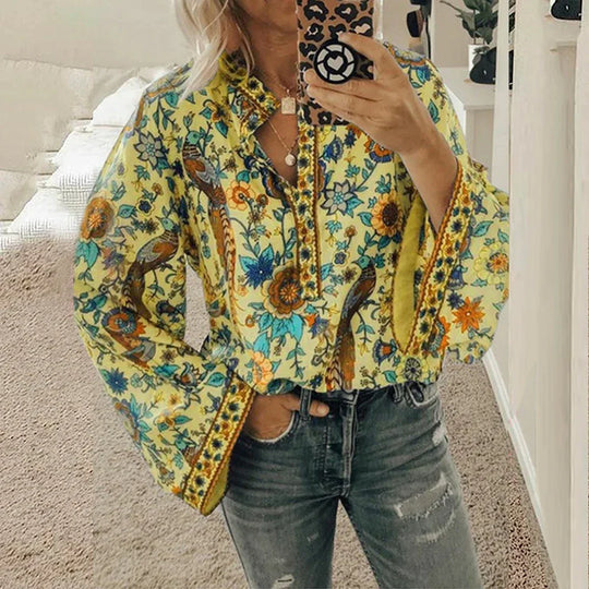 Boho long sleeve blouse for women