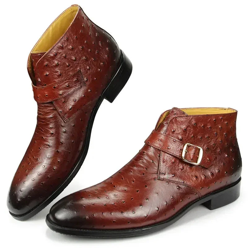 leather monk strap shoes for men 