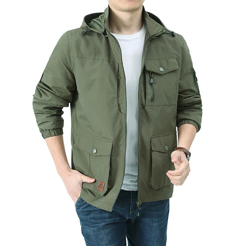 Breathable men's summer jacket in cargo style