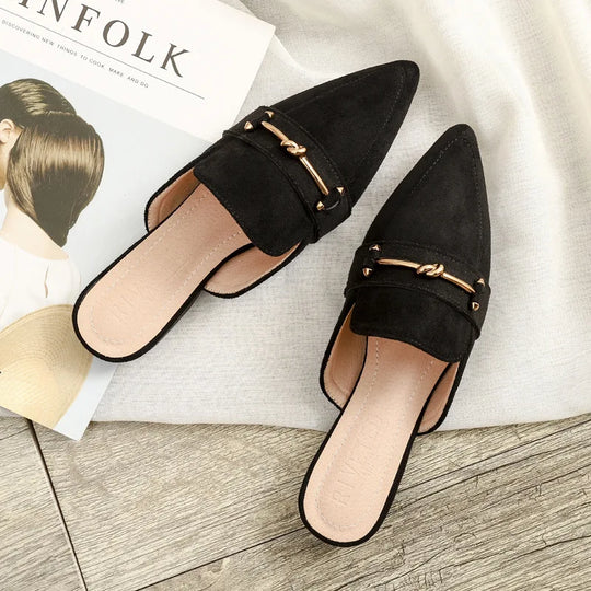 Flat autumn mules for women 