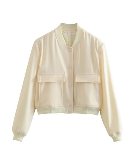 Elegante Bomberjacke in Beige