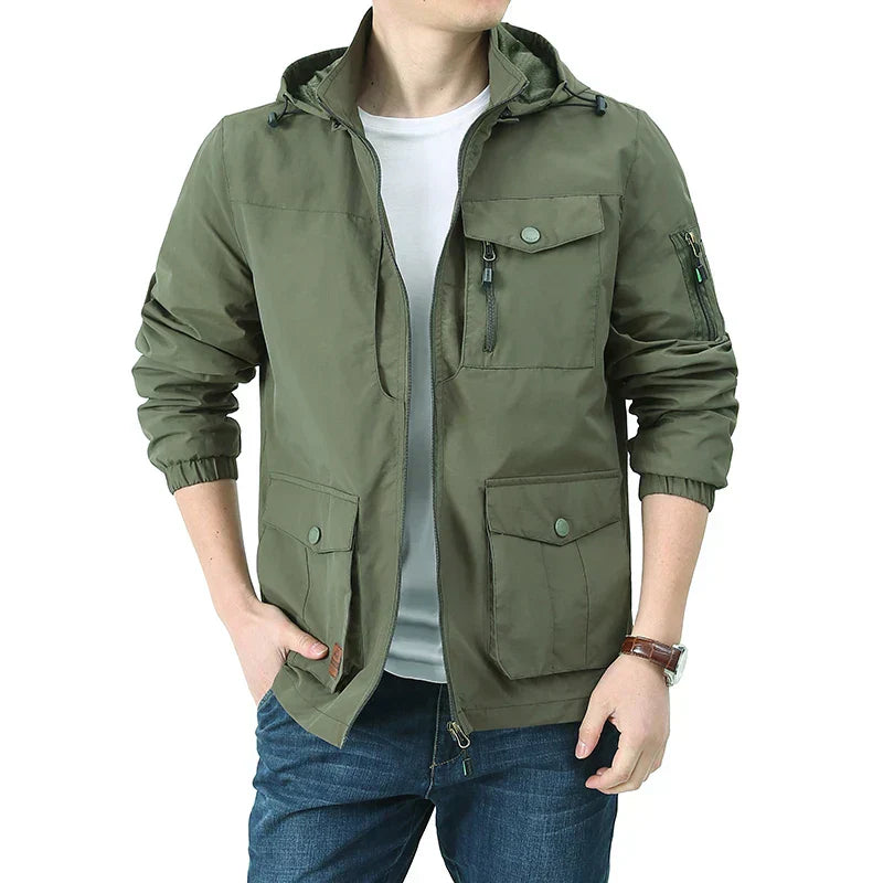 Breathable men's summer jacket in cargo style