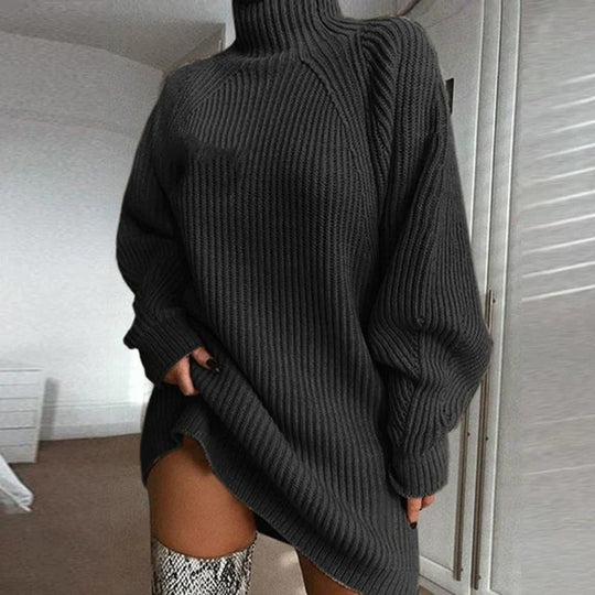 mid-length sweater dress