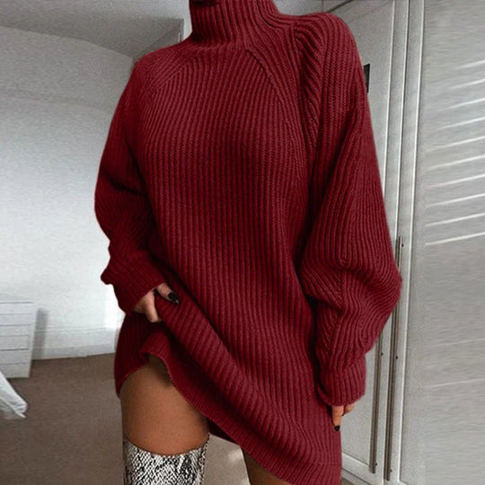 dress with mid-length sweater