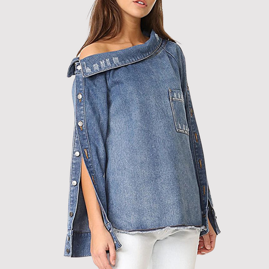 Stylisches One Shoulder Denim Top für Frauen