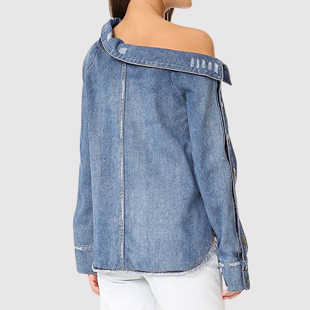 Stylisches One Shoulder Denim Top für Frauen