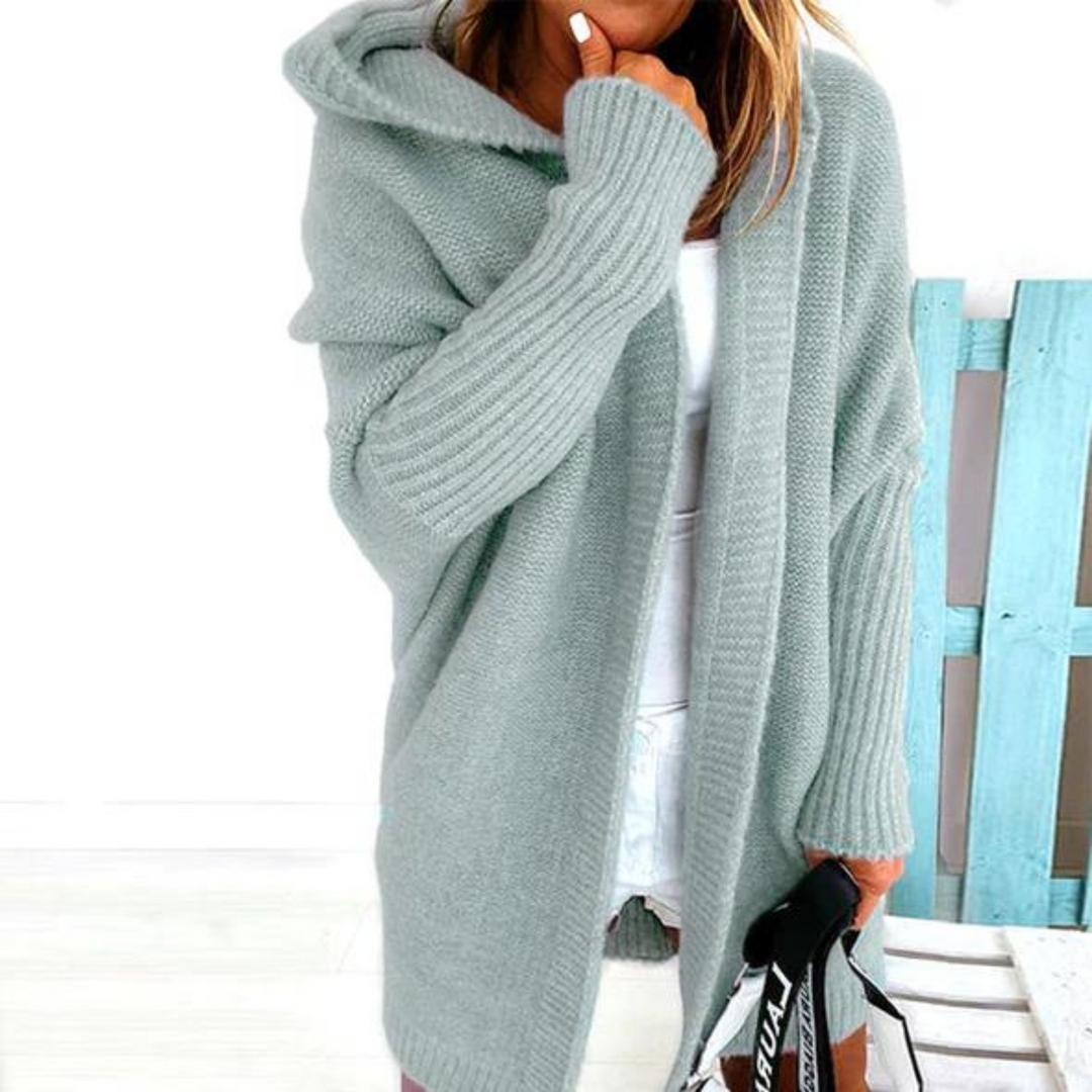 Open hooded sweater for women