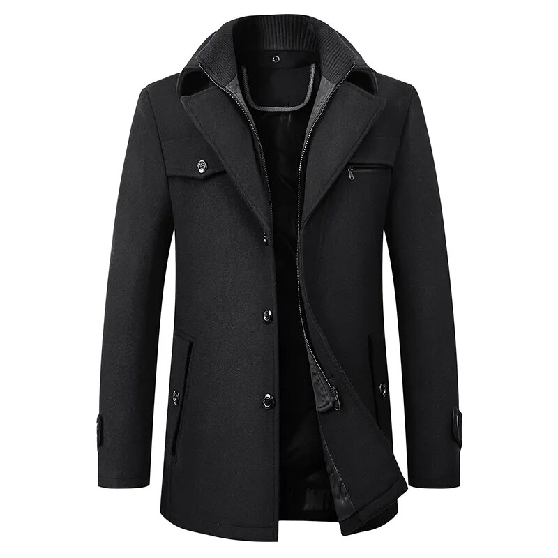 wool trench coat for men