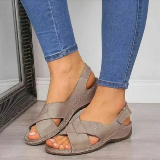 women's leather sandals with open toe