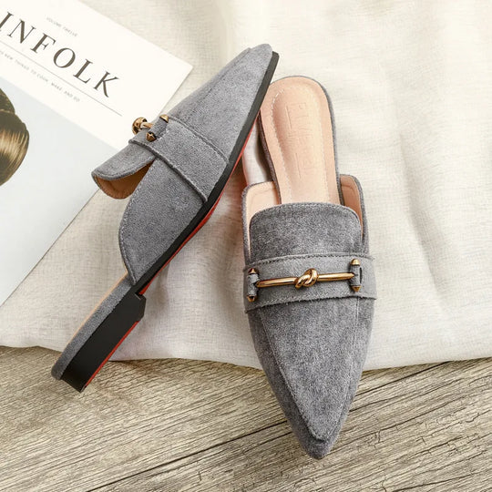 Flat autumn mules for women 