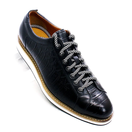 crocodile pattern leather shoes for men