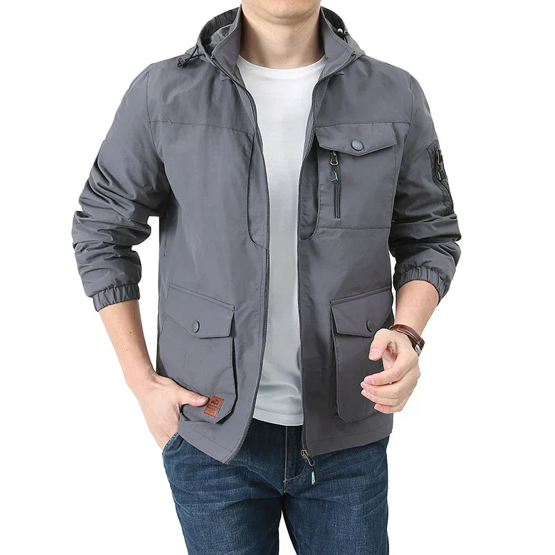 Breathable men's summer jacket in cargo style