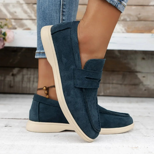 Flat suede loafers for women 