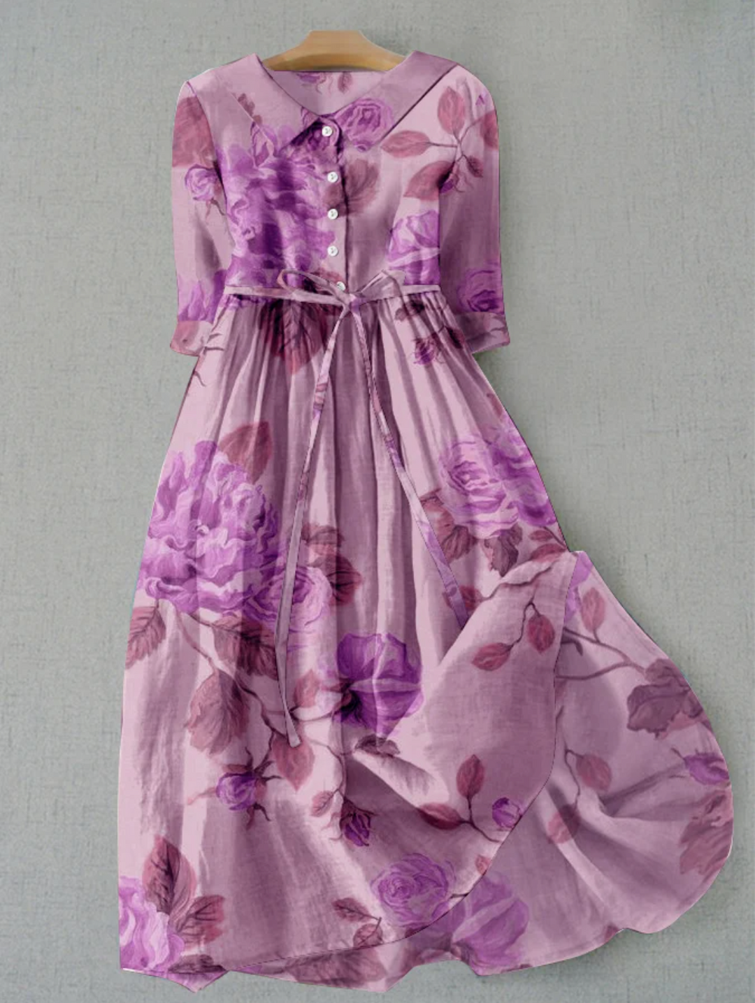 Comfortable long dress with floral pattern