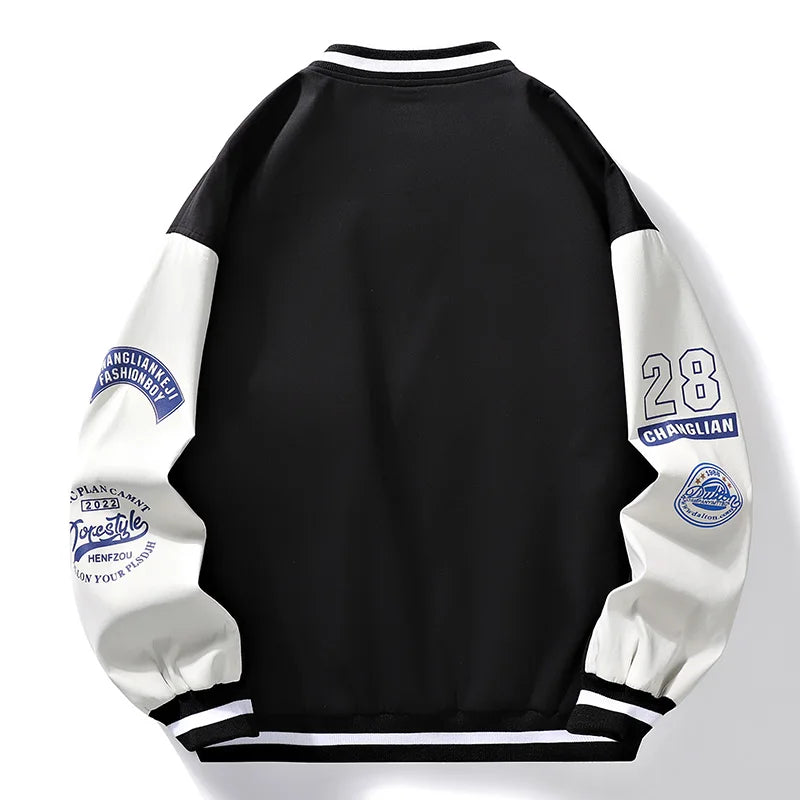 Men's baseball jacket with velvet lining