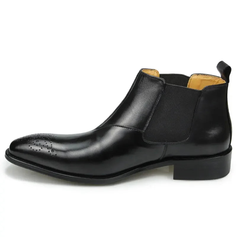 genuine leather ankle boots for men 