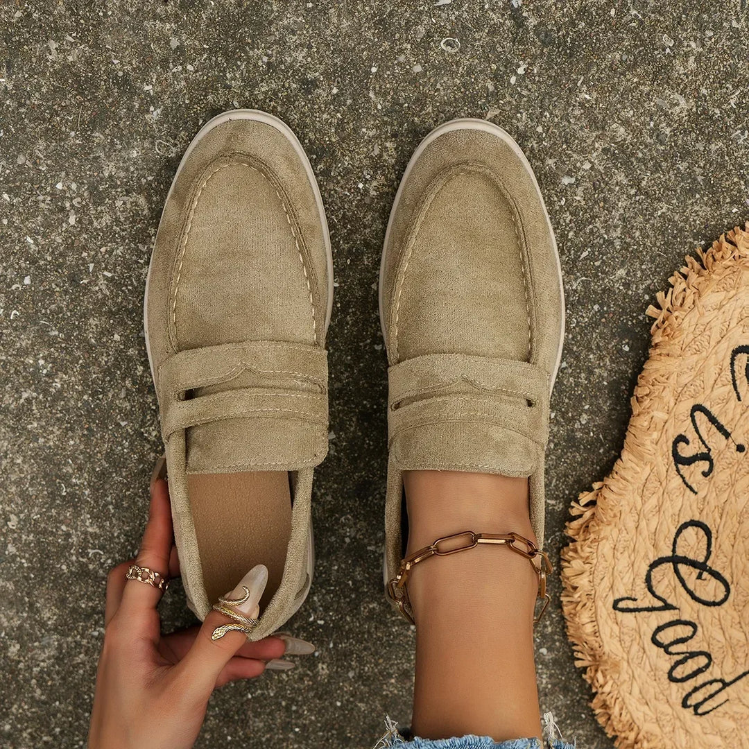 Flat suede loafers for women 