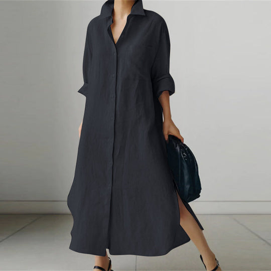 Long Sleeve Linen Dress for Women