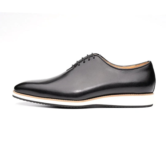 Leather Black Handmade Men Shoes 