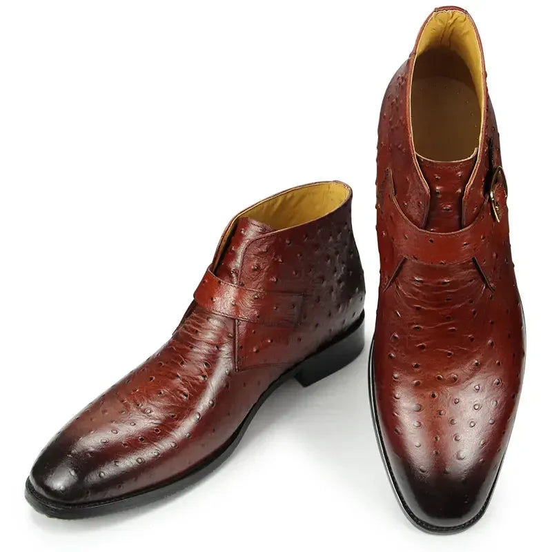 leather monk strap shoes for men 