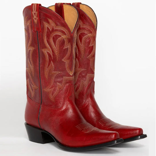 Western Retro Leather Cowboy Boots 