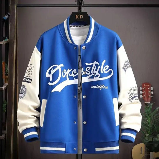 Men's baseball jacket with velvet lining